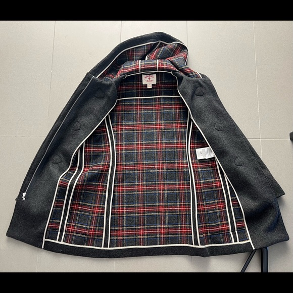 Brooks brothers red fleece gray wool coat - Picture 2 of 4